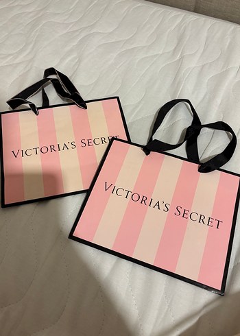 Victoria s Secret Victorias Secret Pembe Cizgili Kucuk Boy Alisveris Cantasi