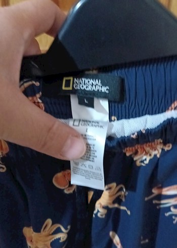 Lacivert Mini Baskılı Düğmeli Erkek Mayo Şortu - Görsel 4