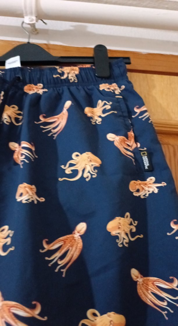 Lacivert Mini Baskılı Düğmeli Erkek Mayo Şortu - Görsel 3