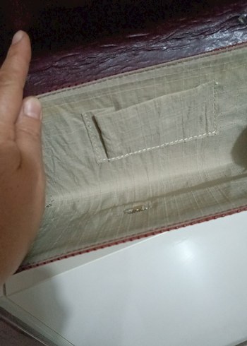 Beden Bordo Dantel İşlemeli Vintage Abiye Çanta