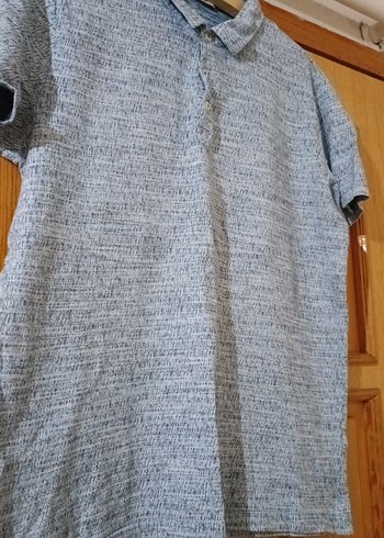 Gri Keten Polo Yaka Kısa Kollu Tişört Ramsey marka - Görsel 3