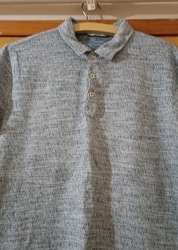 Gri Keten Polo Yaka Kısa Kollu Tişört Ramsey marka - Görsel 2