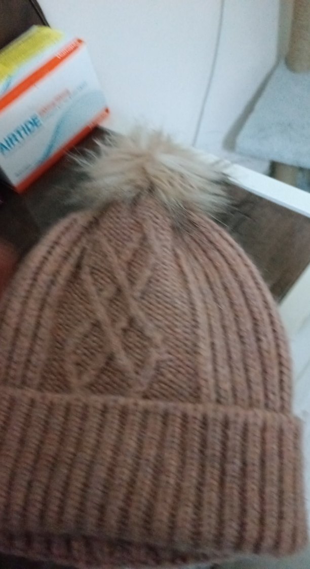 pudra renk Örgü Kadın Bere - Görsel 2