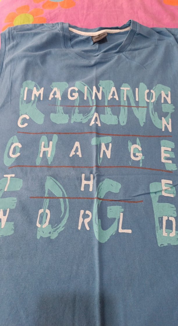 Mavi Baskılı erkek tişört - Görsel 2