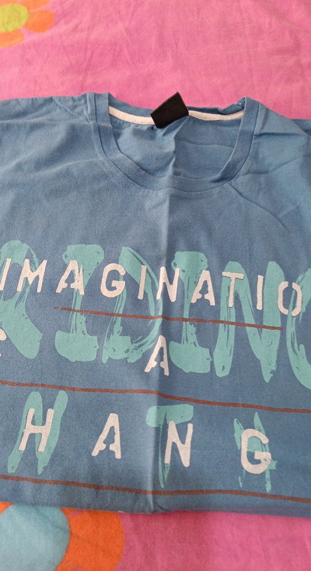 Mavi Baskılı erkek tişört - Görsel 4