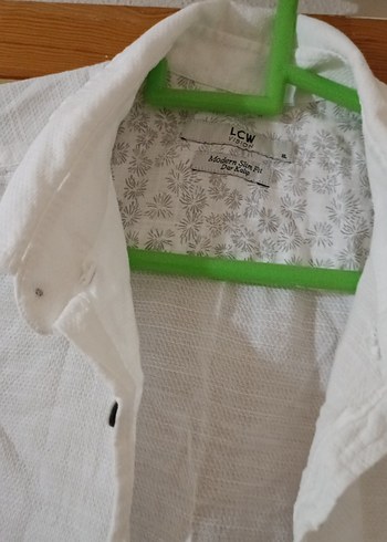 Düğmeli Beyaz Keten erkek Gömlek - Görsel 3