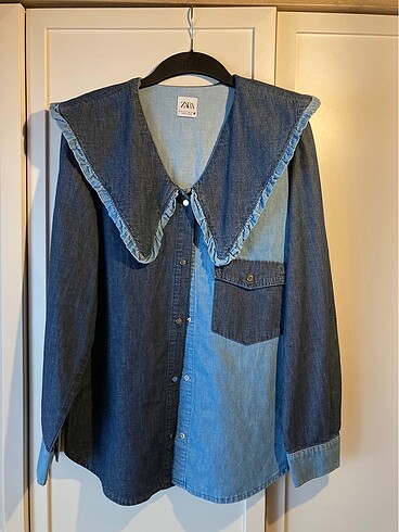 yakalı denim gömlek zara