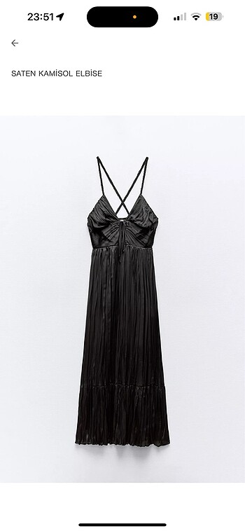 Zara saten elbise