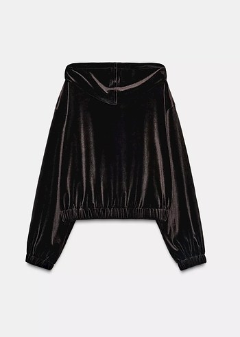 Zara kapşonlu kadife ceket - Görsel 3