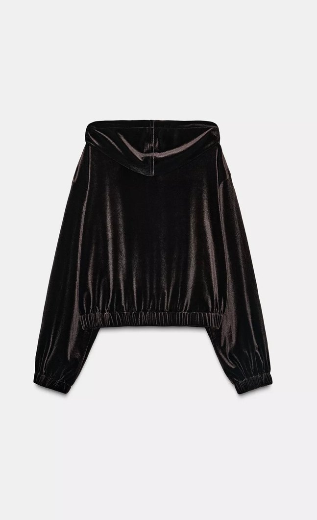Zara kapşonlu kadife ceket - Görsel 3