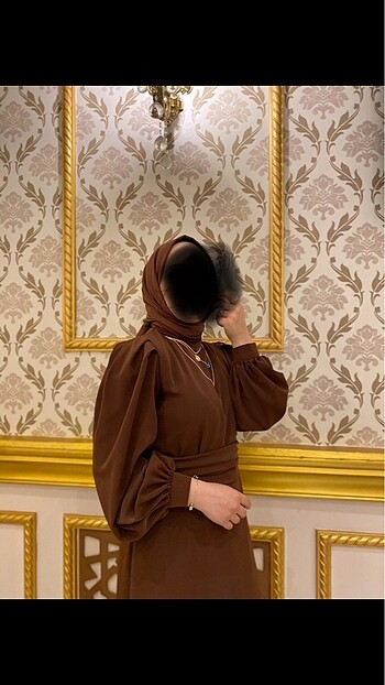 m Beden kahverengi Renk Birgül bektaş elbise