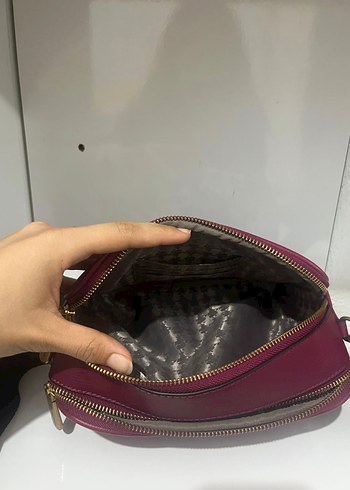 Beden bordo Renk Bordo Deri Karl Lagerfeld Çapraz Çanta