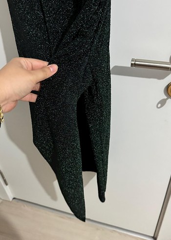 Siyah Drapeli Uzun Abiye Elbise - Görsel 4