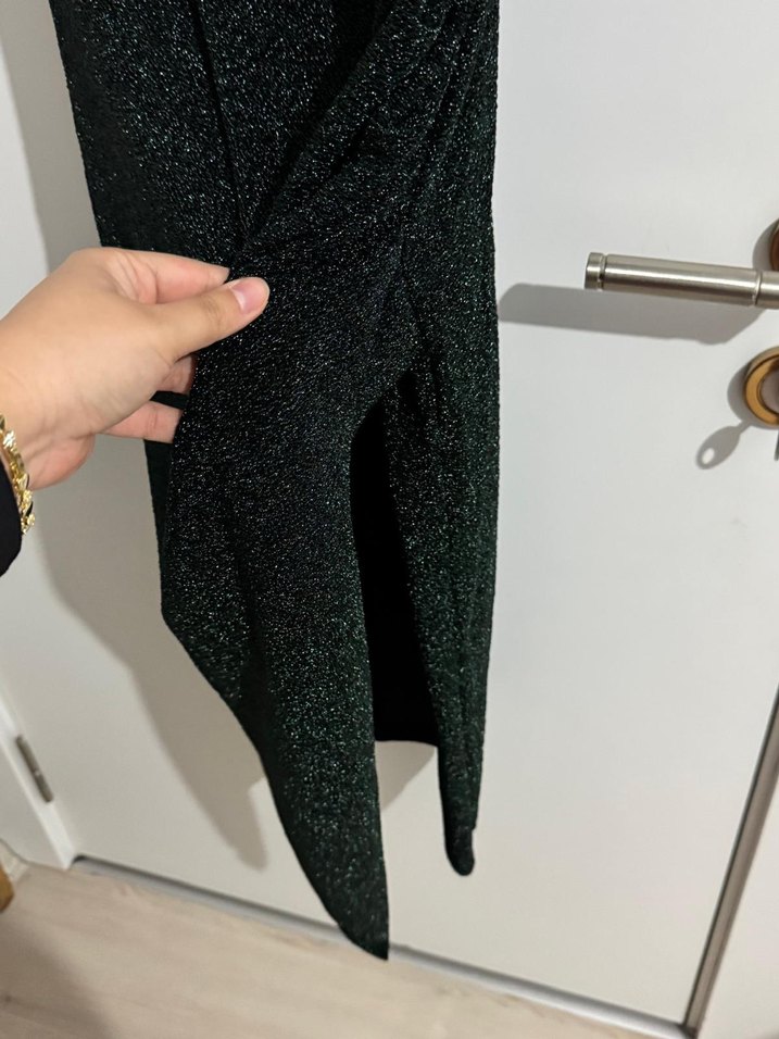 Siyah Drapeli Uzun Abiye Elbise - Görsel 4