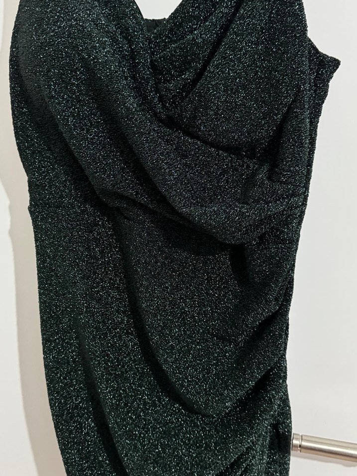 Siyah Drapeli Uzun Abiye Elbise - Görsel 3