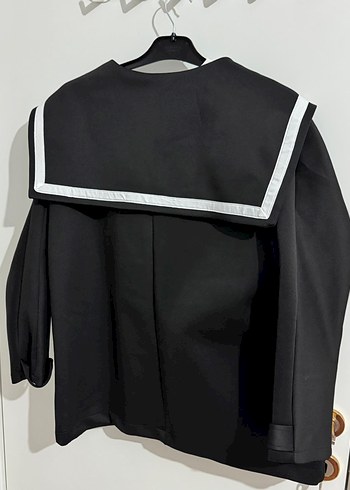 Düğmeli Siyah Midi Kadın Kaban - Görsel 2