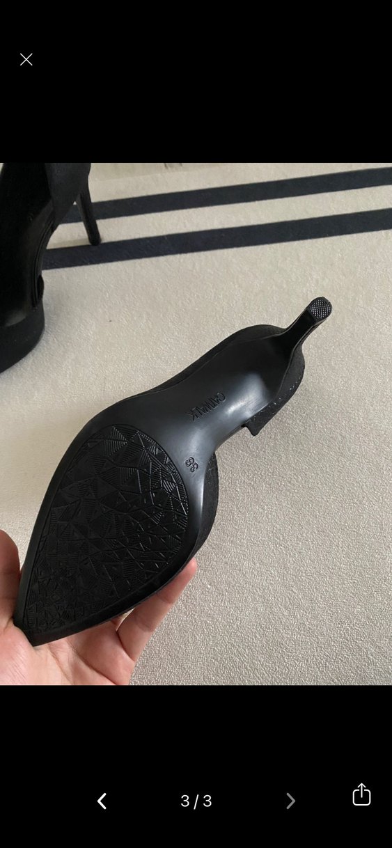 Siyah Yılan Desenli Stiletto Topuklu Kadın Ayakkabı - Görsel 3