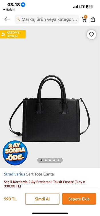 Stradivarius Sert Tote Çanta