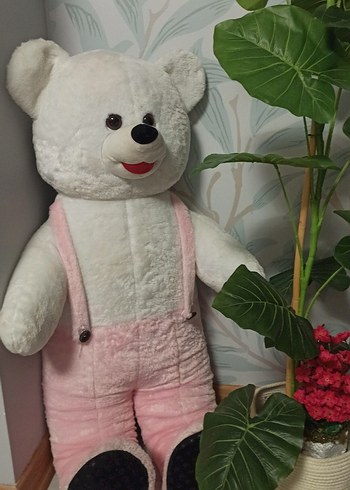 Pembe Salopetli Peluş Ayıcık 120cm