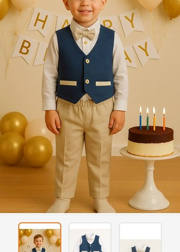 Erkek Çocuk Yelekli 3'lü Takım - Görsel 2