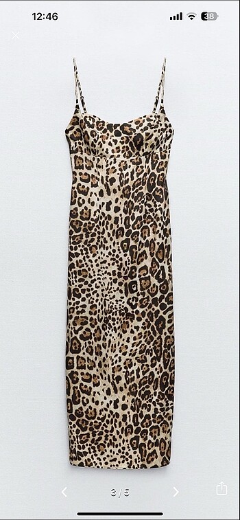 xs Beden Zara saten leopar elbise