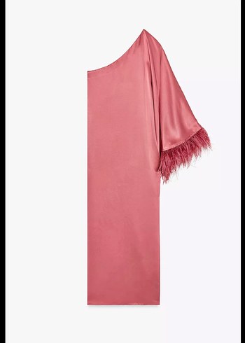Zara Pembe Parlak Uzun Kollu Kadın elbise