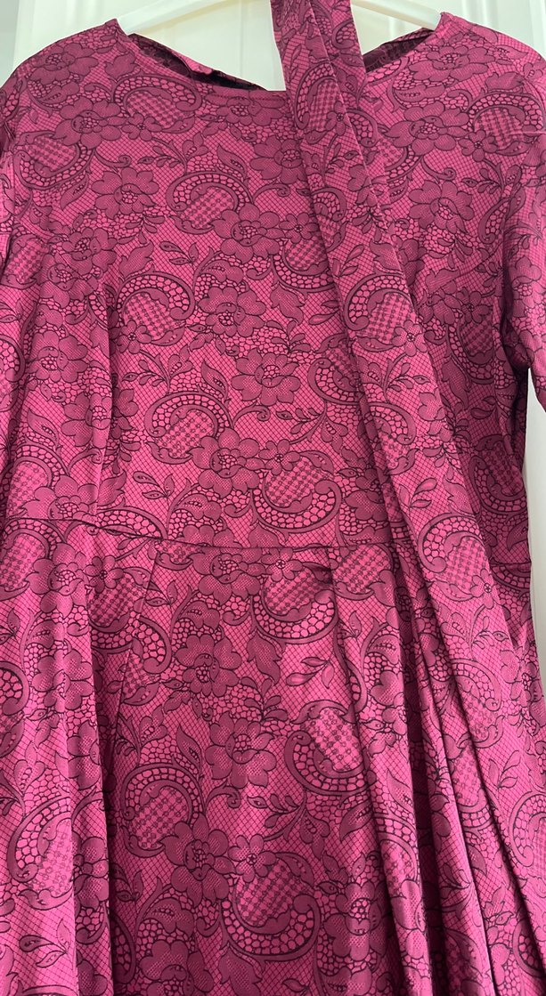 Özel dikim Bordo Uzun Drapeli Kadın Elbise - Görsel 4