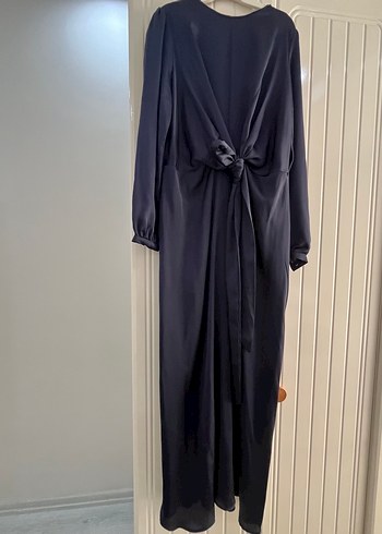 Kadın Lacivert Uzun Drapeli Elbise - Görsel 7