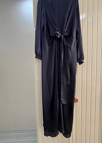 Kadın Lacivert Uzun Drapeli Elbise - Görsel 4