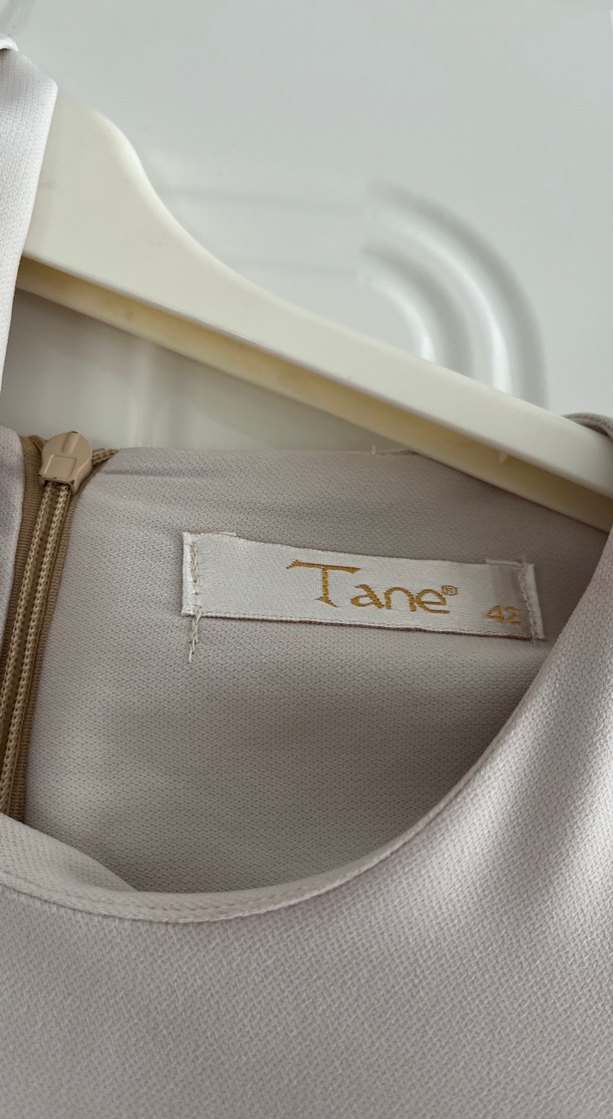 Bej Uzun Kollu Fırfırlı Bohem Elbise - Görsel 5