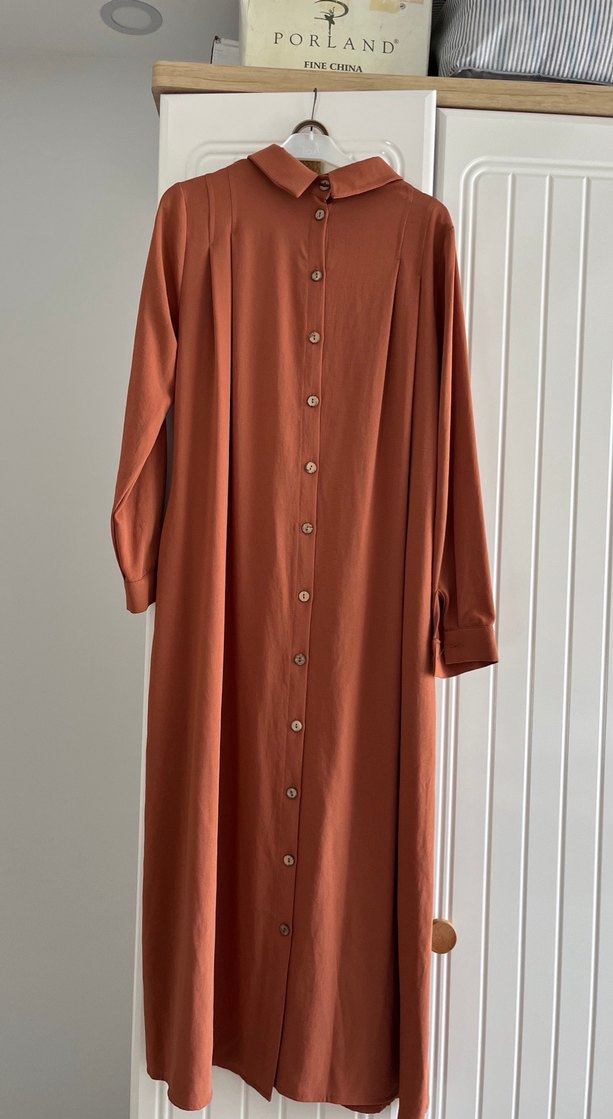 Drapeli Uzun Kollu Uzun Elbise - Görsel 4