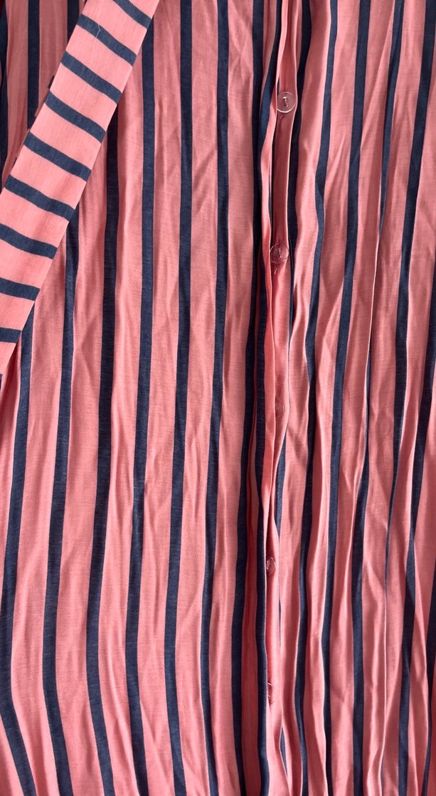 Özel dikim Pembe Çizgili Uzun Pilili Kadın Elbise - Görsel 2