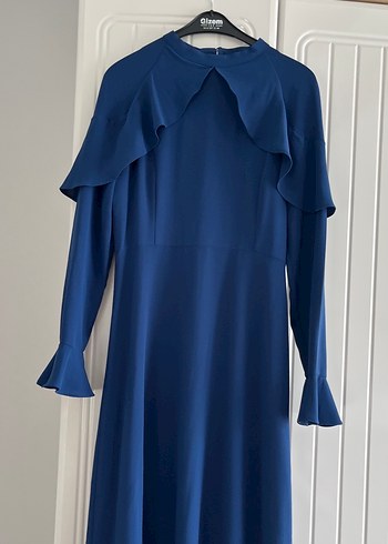 Kadın Lacivert Uzun Kollu Uzun Elbise - Görsel 3