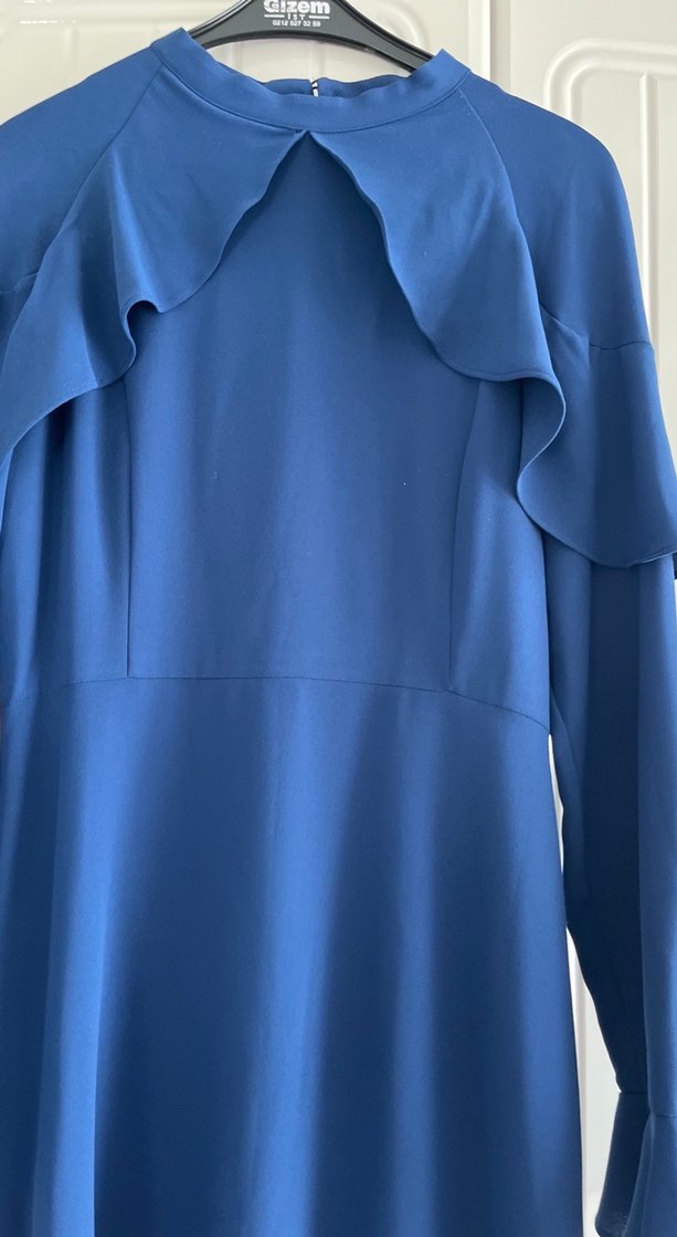 Kadın Lacivert Uzun Kollu Uzun Elbise - Görsel 5