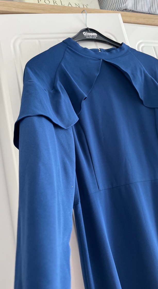 Kadın Lacivert Uzun Kollu Uzun Elbise - Görsel 4