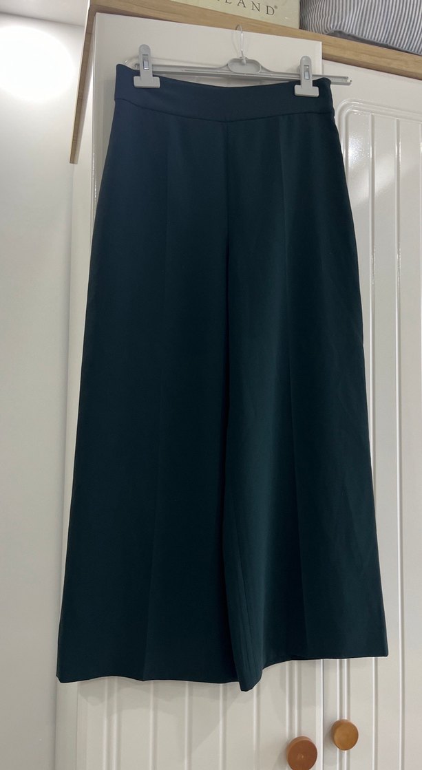 Kadın Lacivert Yumuşak Dokulu Uzun Kumaş Pantolon - Görsel 3