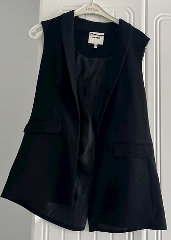 Siyah Midi Kadın Yelek - Görsel 5