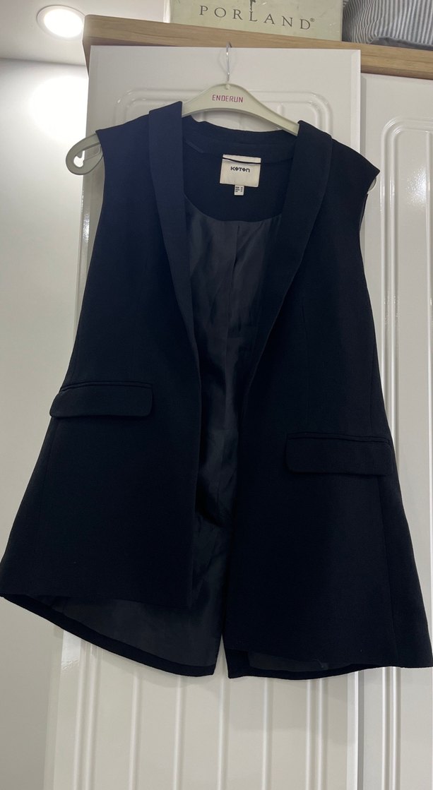 Siyah Midi Kadın Yelek - Görsel 2