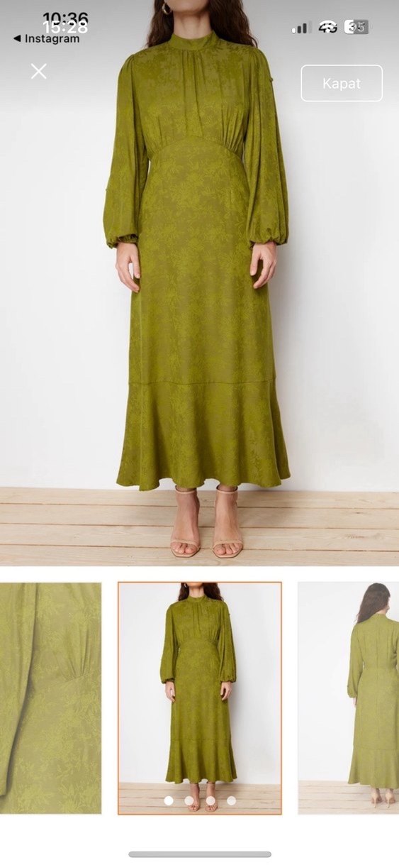 Salaş Kesim Uzun Haki Elbise, ürün yepyeni - Görsel 2