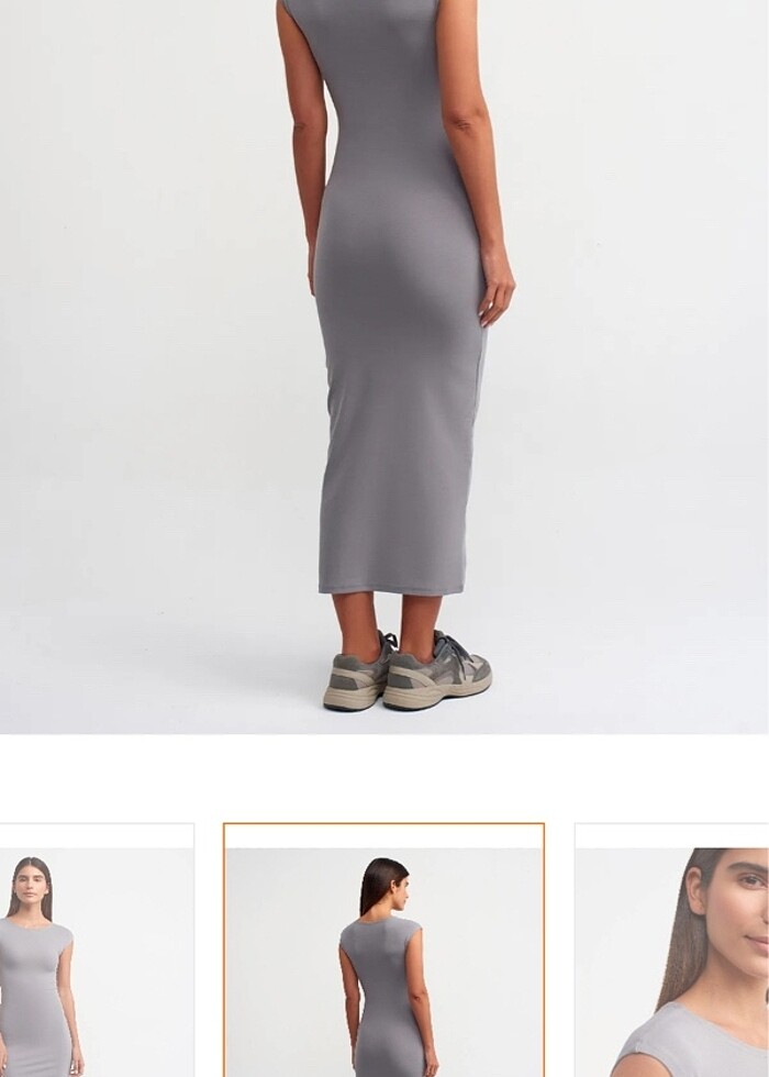 Dilvin gri elbise - Görsel 2