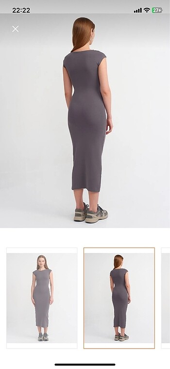 Dilvin Füme Renk Elbise - Görsel 3