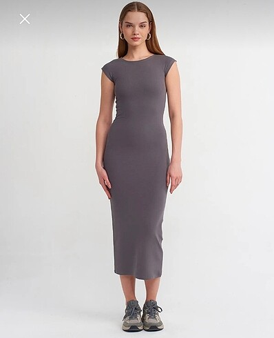 Dilvin Füme Renk Elbise - Görsel 2