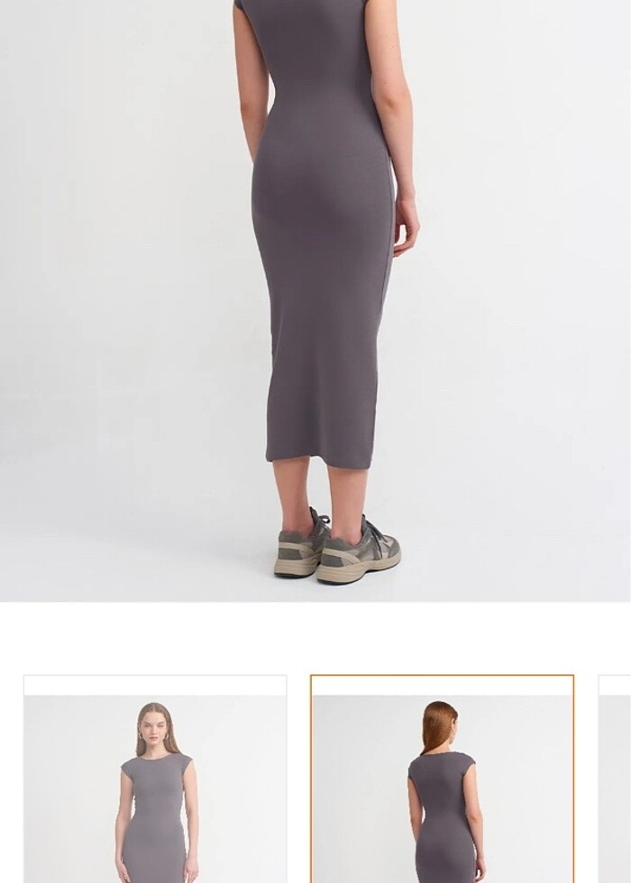 Dilvin Füme Renk Elbise - Görsel 3