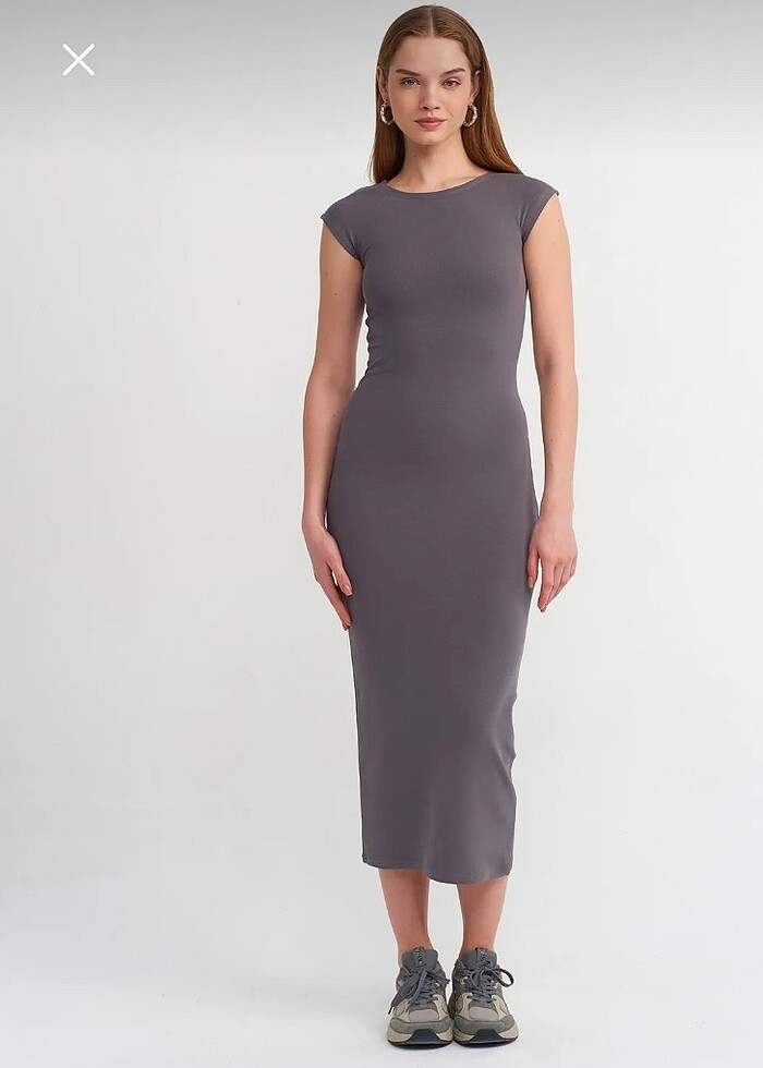 Dilvin Füme Renk Elbise - Görsel 2