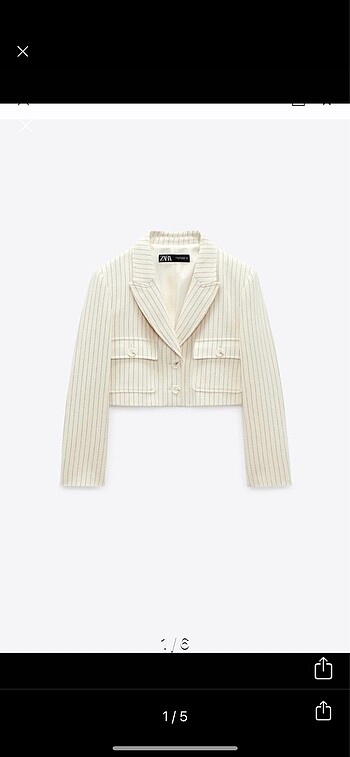 Zara crop çizgili ceket