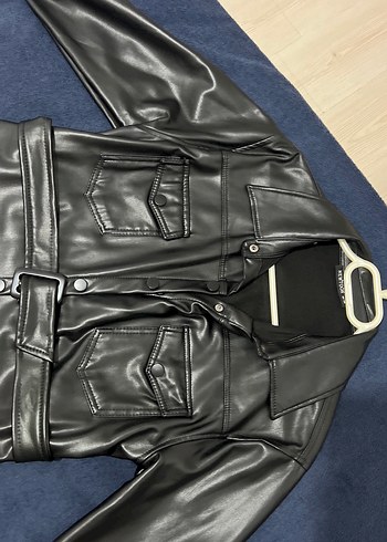 American Vintage Kemerli Siyah Deri Kadın Ceket