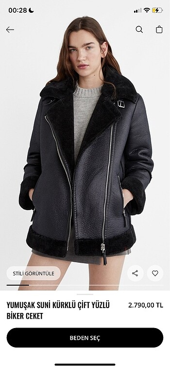 stradivarius biker ceket