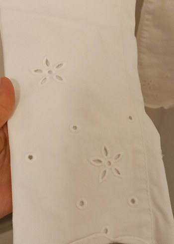 U.S Polo Assn. Beyaz Midi Kumaş Kadın Pantolon