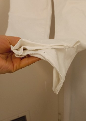 34 Beden Beyaz Midi Kumaş Kadın Pantolon