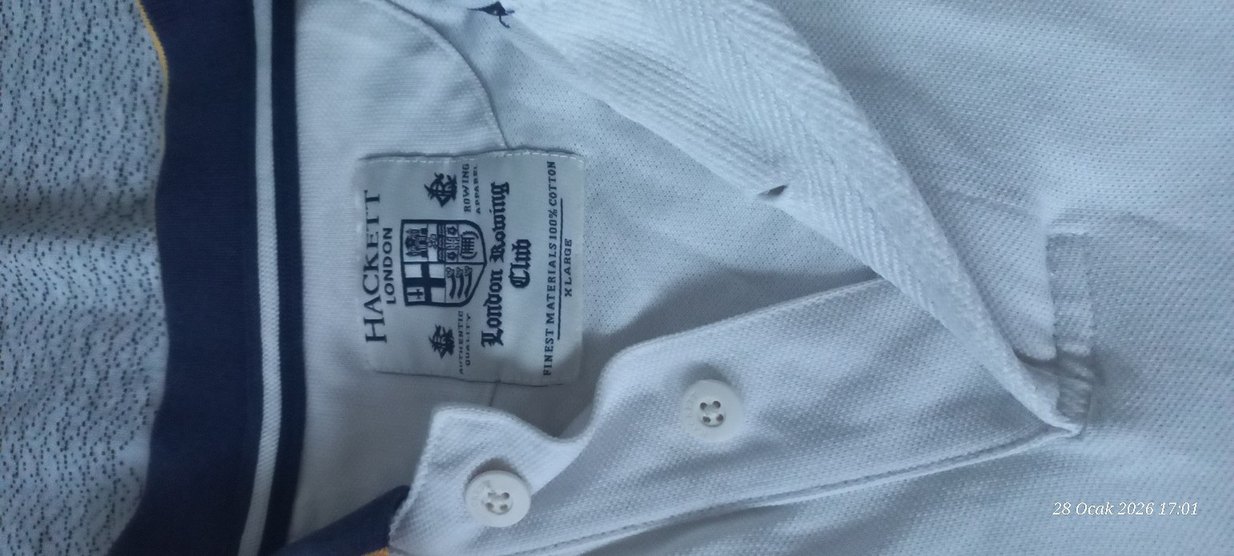 Erkek Beyaz Pamuklu Kısa Kollu Polo Tişört - Görsel 3